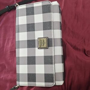 Dooney & Bourke Black and White Plaid Crossbody Bag